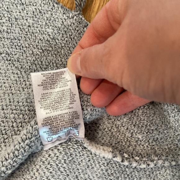 Absolutely Famous CARDIGAN long gray and white hooded with fringe design - Picture 7 of 8